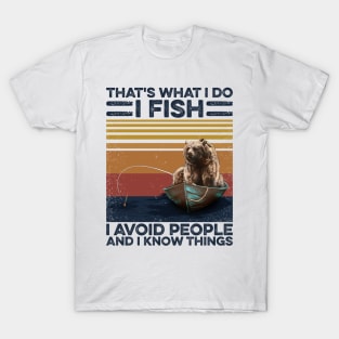 Fishing Bear I Fish And Avoid People T-Shirt